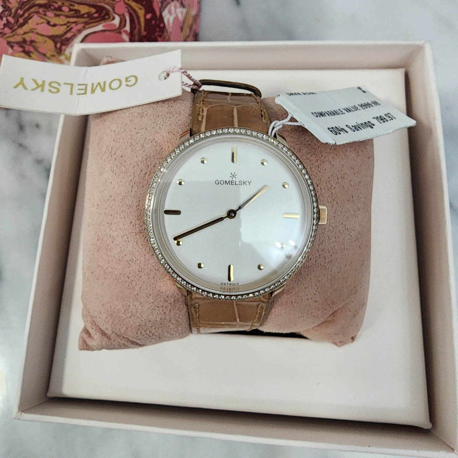 NWT Gomelsky Women’s .39 CT TW Diamond Watch with Gold Accents Retail $2000