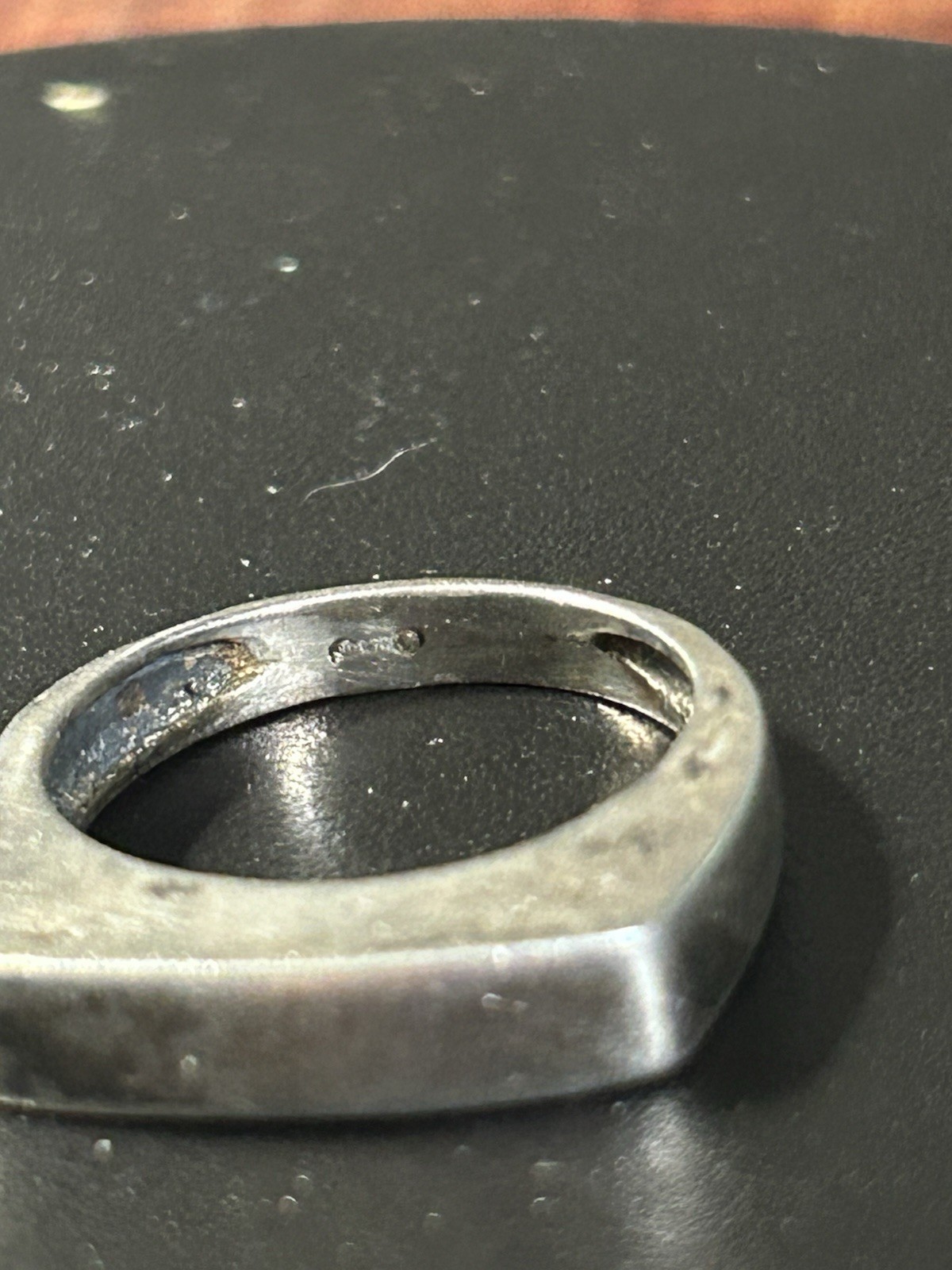 Vintage 925 Sterling Silver Tested Minimalist Flat Top Bar Signet Ring Sz7 3.8g