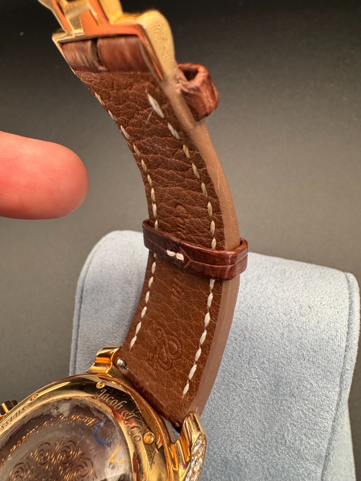 Jacob & Co. Automatic Men’s Watch Rose Gold Case Leather Strap Authentic Luxury