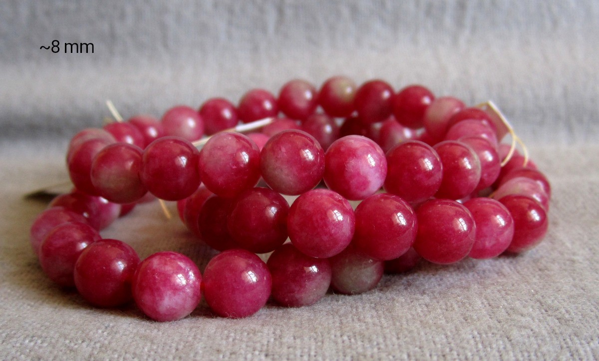 Watermelon Tourmaline Bracelet • Approx Ø 6.4+8.3mm / 15-21cm • Elastic