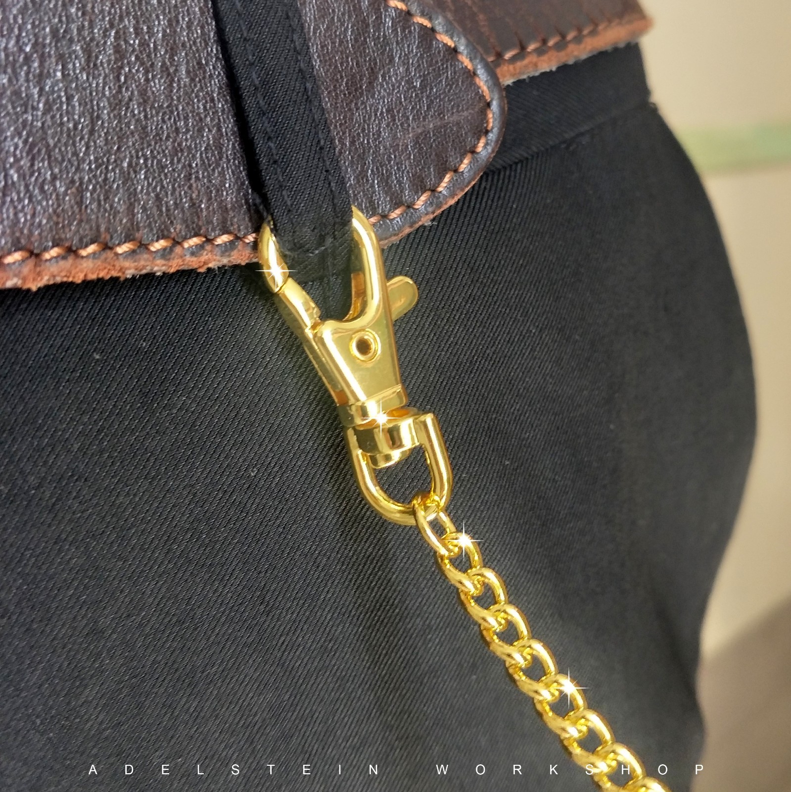 Waldemar Men’s Gold-Plated Pocket Watch Chain Lobster Clasp & Lobster Swivel FOB