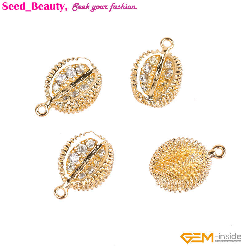 18k Gold Filled Plant Fruit Crystal Charm Pendant Bead Jewelry Making Not plated