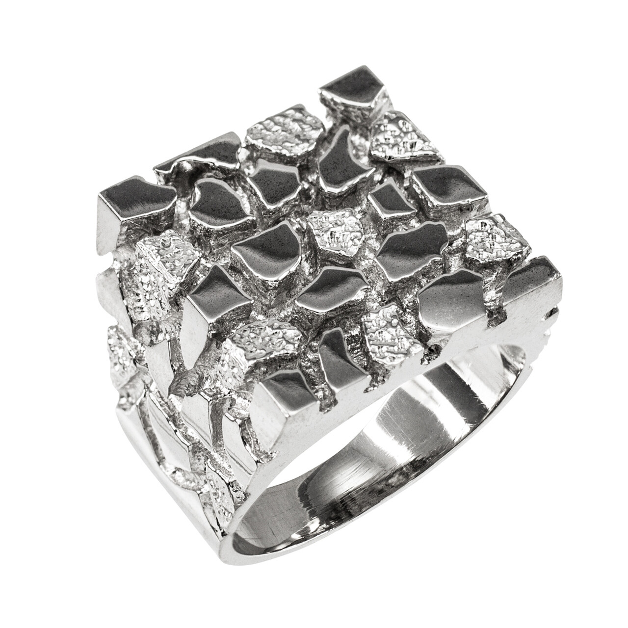 925 Pure Sterling Silver Nugget Men’s Ring All / Any Size Made in USA
