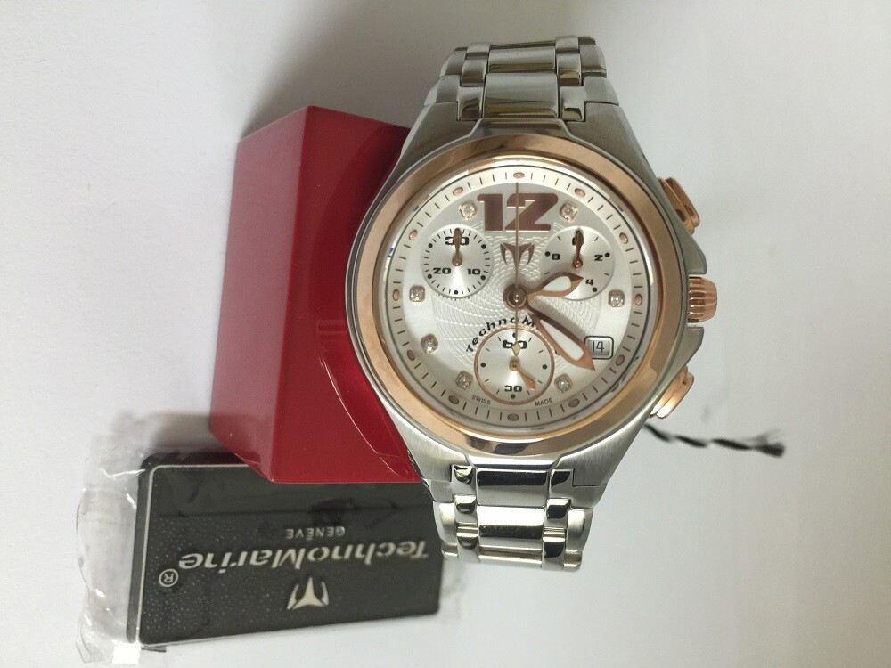 Ladies Technomarine SWISS MADE Neo 18K Rose gold bezel diamond dial 708018