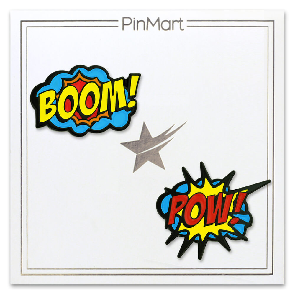 PinMart’s Boom! Pow! Trendy Action Comic Book Enamel Lapel Pin Set