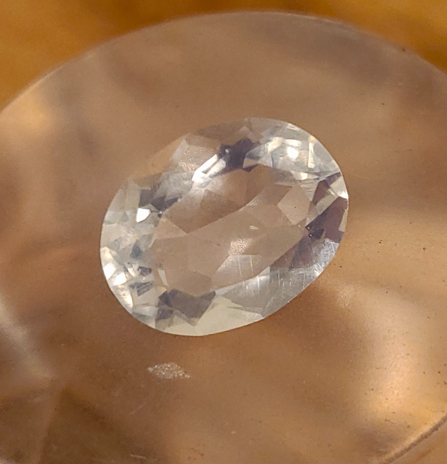 Clear Faceted Mexican Jelly Opal – 5.5 carats – 15.0 x 11.6 mm x 7.4 mm depth