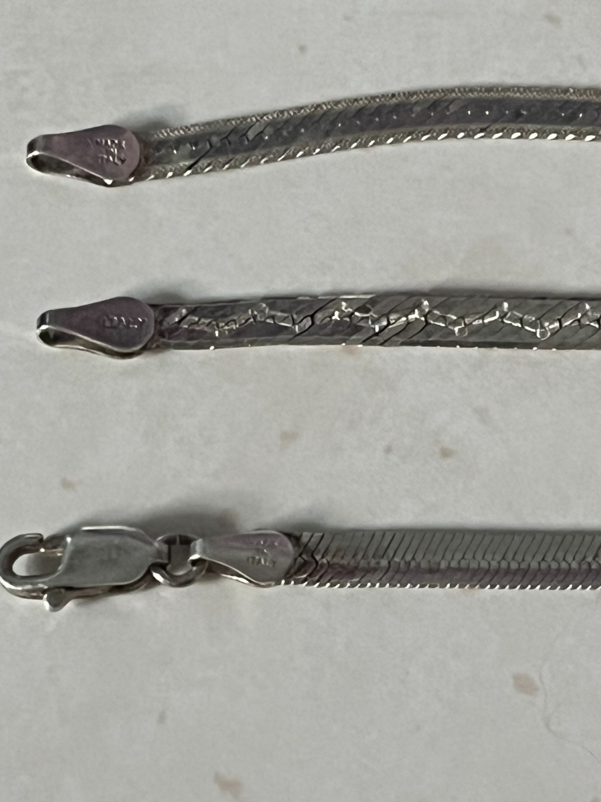 .925 Italy Bracelets ~ 2 marked Milor ~ EACH ~ 7″ ~ aprox. 4mm ~ 4g ~ Vintage