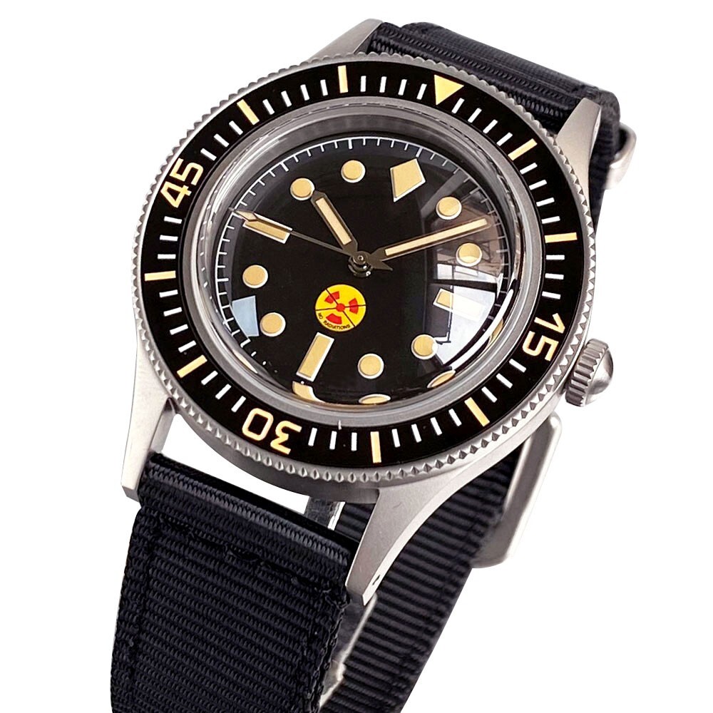 Radiation Dial 50-Fathoms Sapphire Glass Men Retro 40mm NH35A Automatic Watches