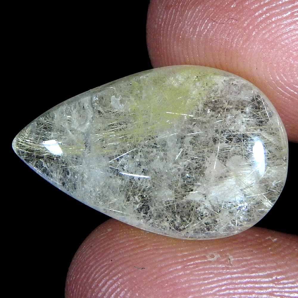 13.90Cts100%Natural Golden Rutile Quartz Pear Cabochon Loose Gemstone