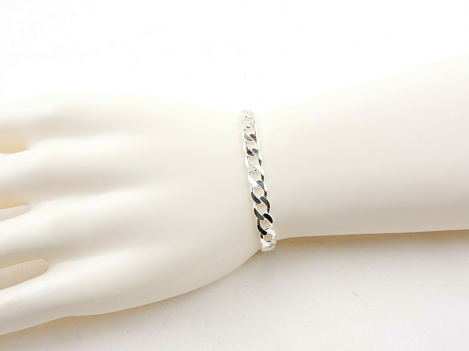 Sterling Silver 6 mm Curb Bracelet 7″ – 9″ – Free Gift Packaging
