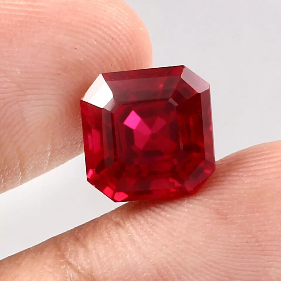 21 Ct Natural Asscher Cut Red Ruby Stunning Certified Loose Gemstone With gift