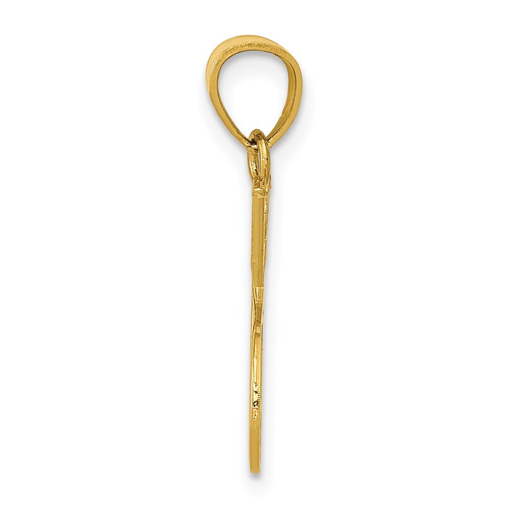 14k Yellow Gold Double Tennis Racquet Charm Pendant L-0.91 Inch, W-0.48 Inch