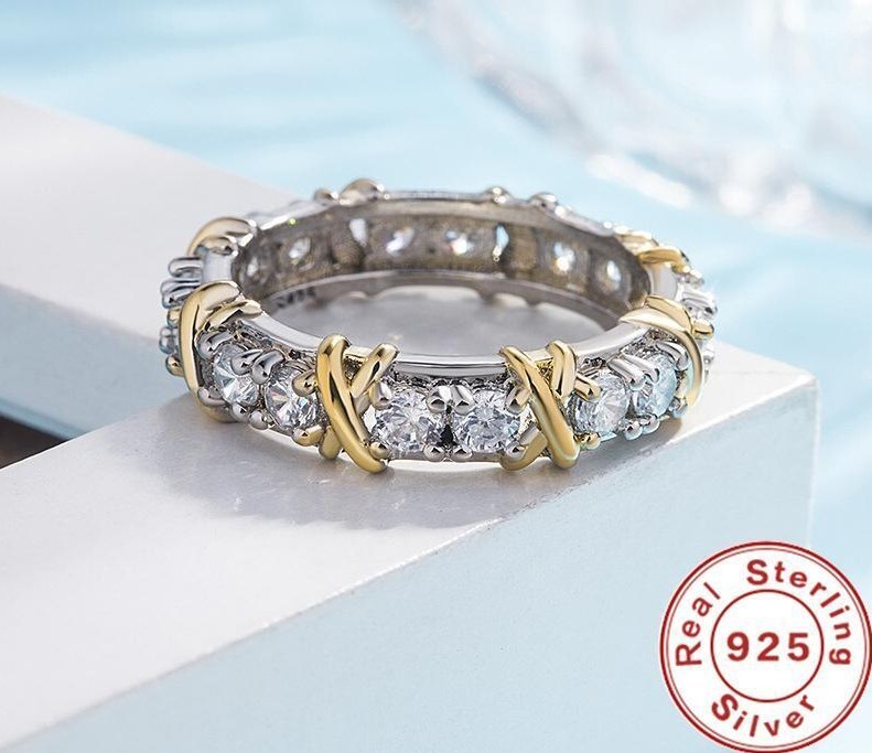 Classic Luxury 925 Sterling Silver Ring with Zircon Crystal Ring for Woman Gift