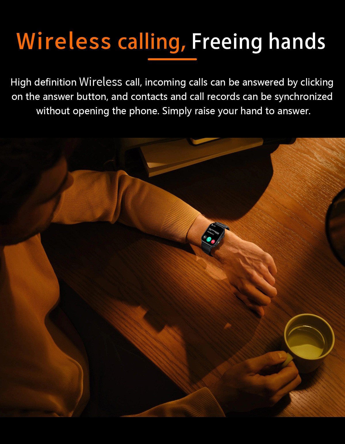 Men Smart Watch 2.01” Rectangle Sport Watch Health Monitor Call Reminder Watch