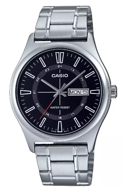 Casio General Black Dial Silver Stainless Steel Strap Men’s Watch MTP-V006D-1C