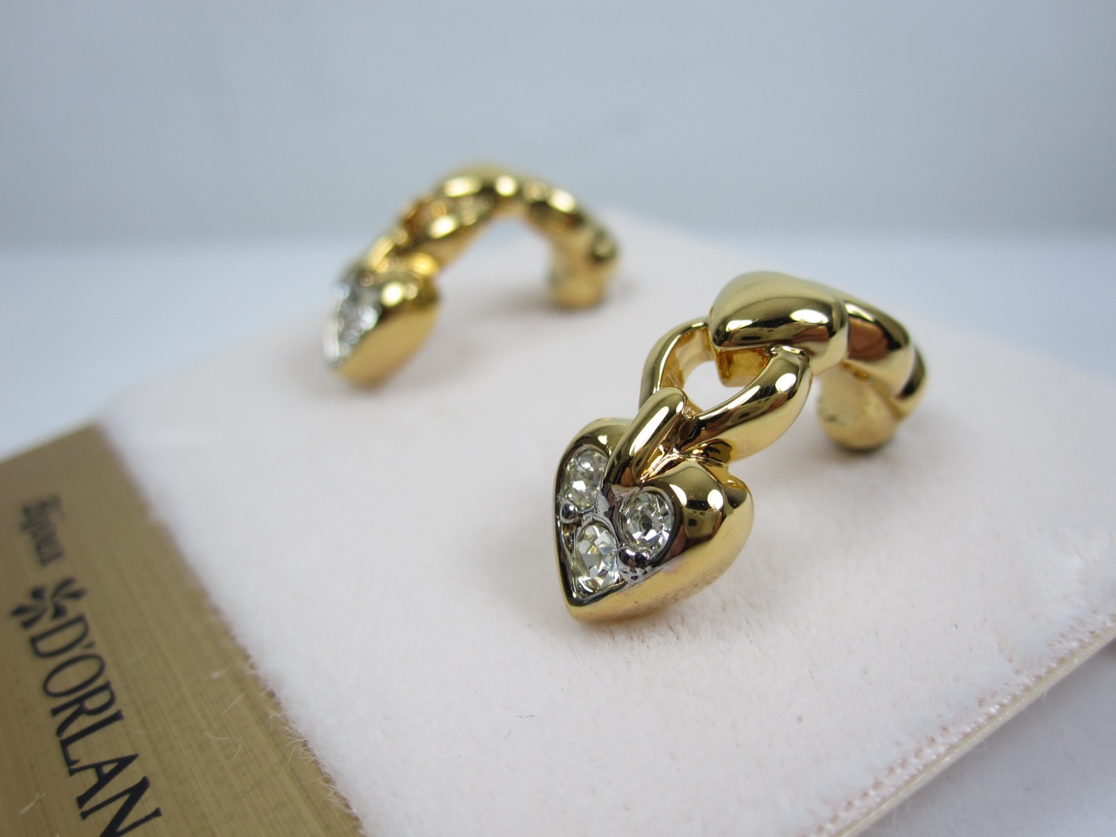 D’Orlan Gold Plated Pierced Earrings with Swarovski Crystals – 8956
