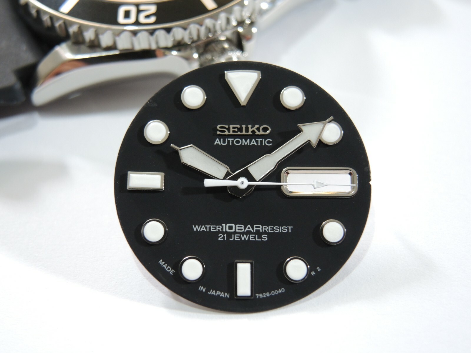 NEW STAINLESS CASE,CROWN,DIAL,HANDS,STRAP LARGE DIVERS 10BAR SKX031 (7S26-0040)