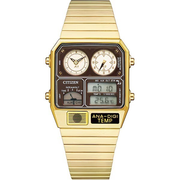 CITIZEN ANA-DIGI TEMP JG2103-72X Gold Analog Digital Men’s Watch NEW BOX