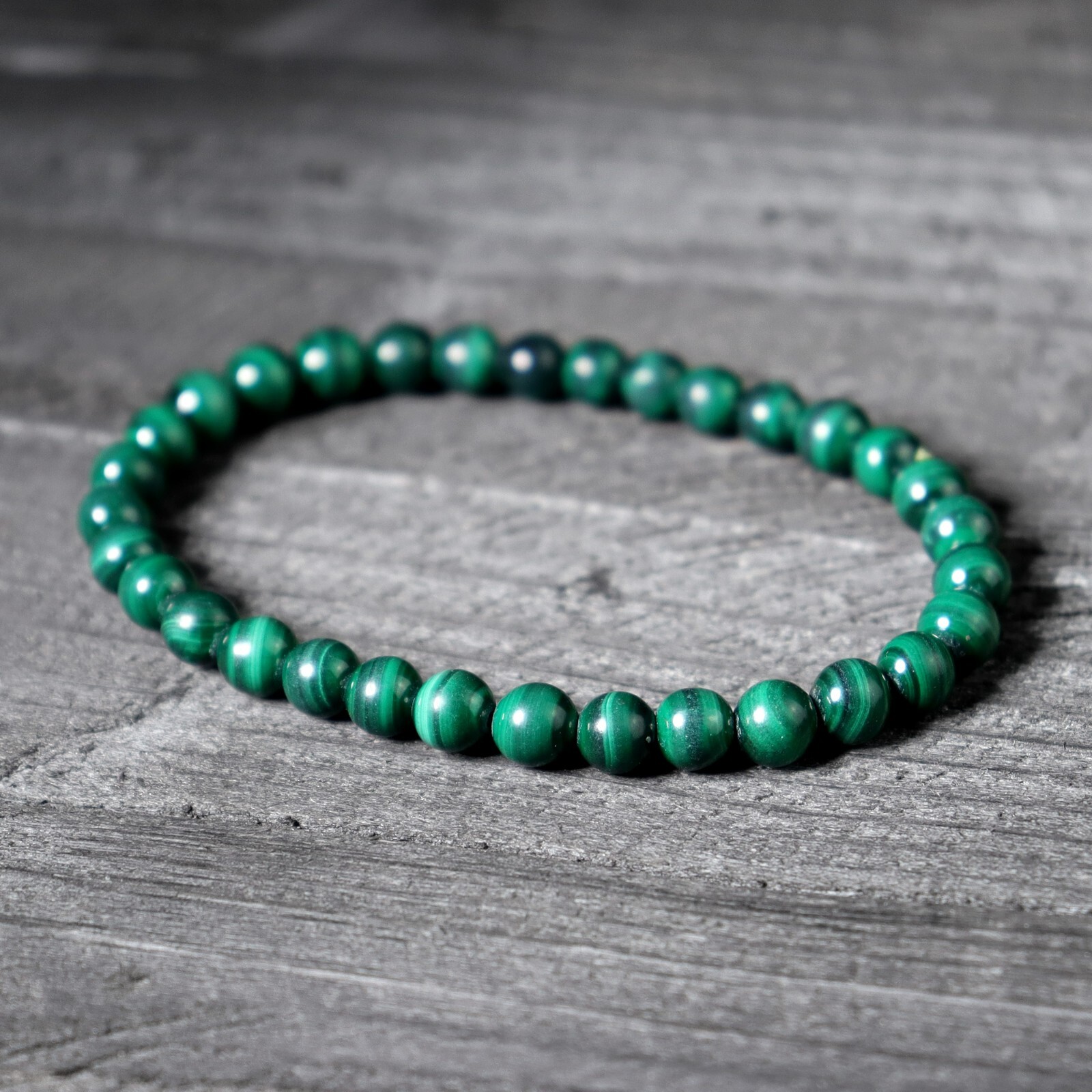 Natural Malachite Round Beads Gemstone Healing Reiki Crystal Handmade Bracelet