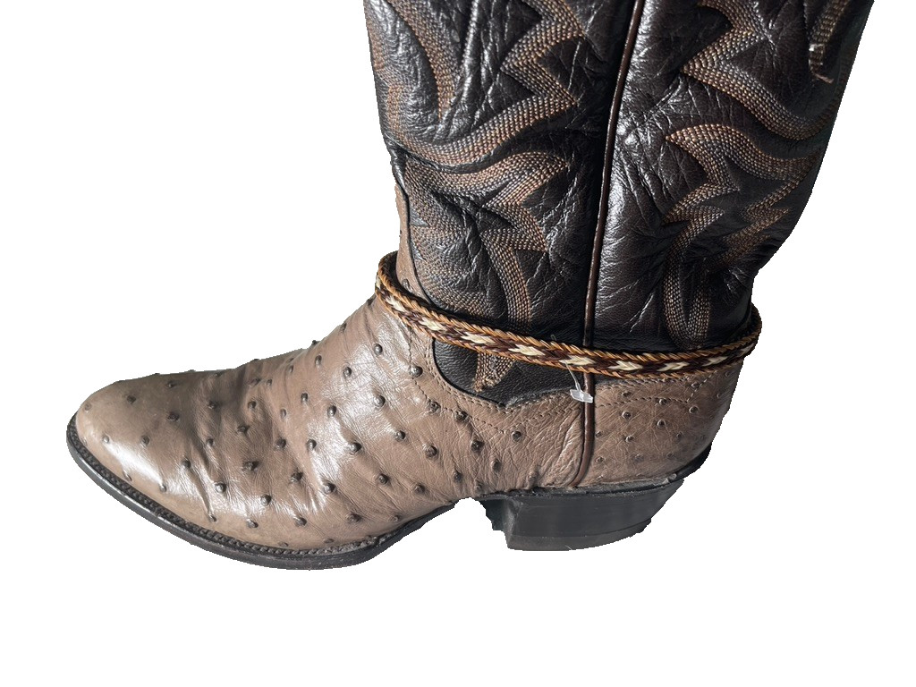 Western Boot Jewelry 15.5 x 3/8 in Horsehair Cowboy Adjustable Black Brown Cream