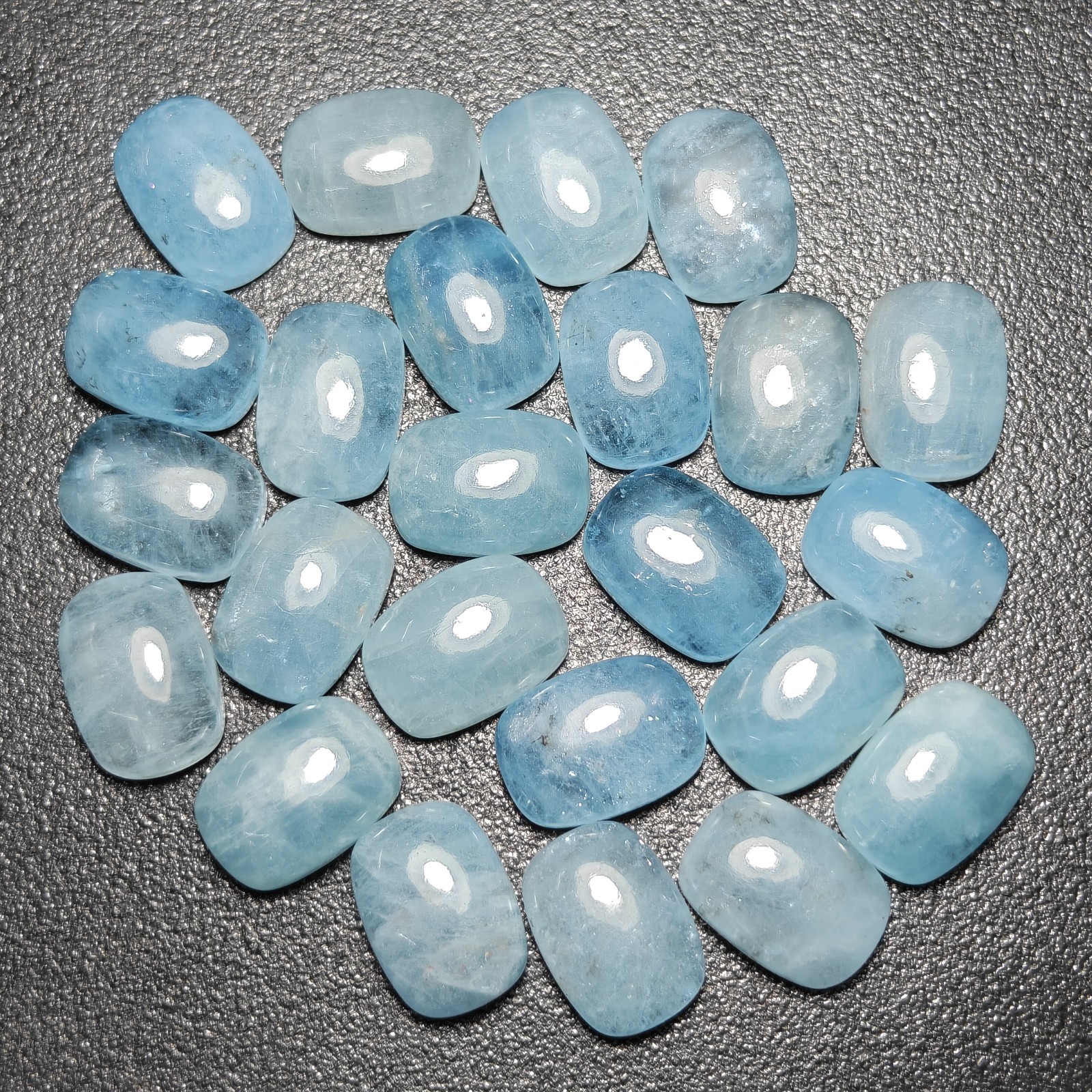 Natural Blue Aquamarine Cabochon Lot Loose Gemstone Blue Flashy|10x14mm
