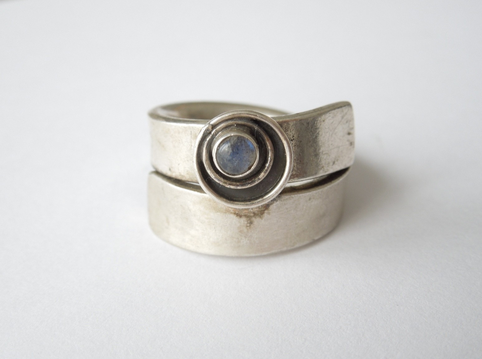 WMF Moonstone Ring Vintage Wide 61 19.8 g 1.7 cm Sterling Silver