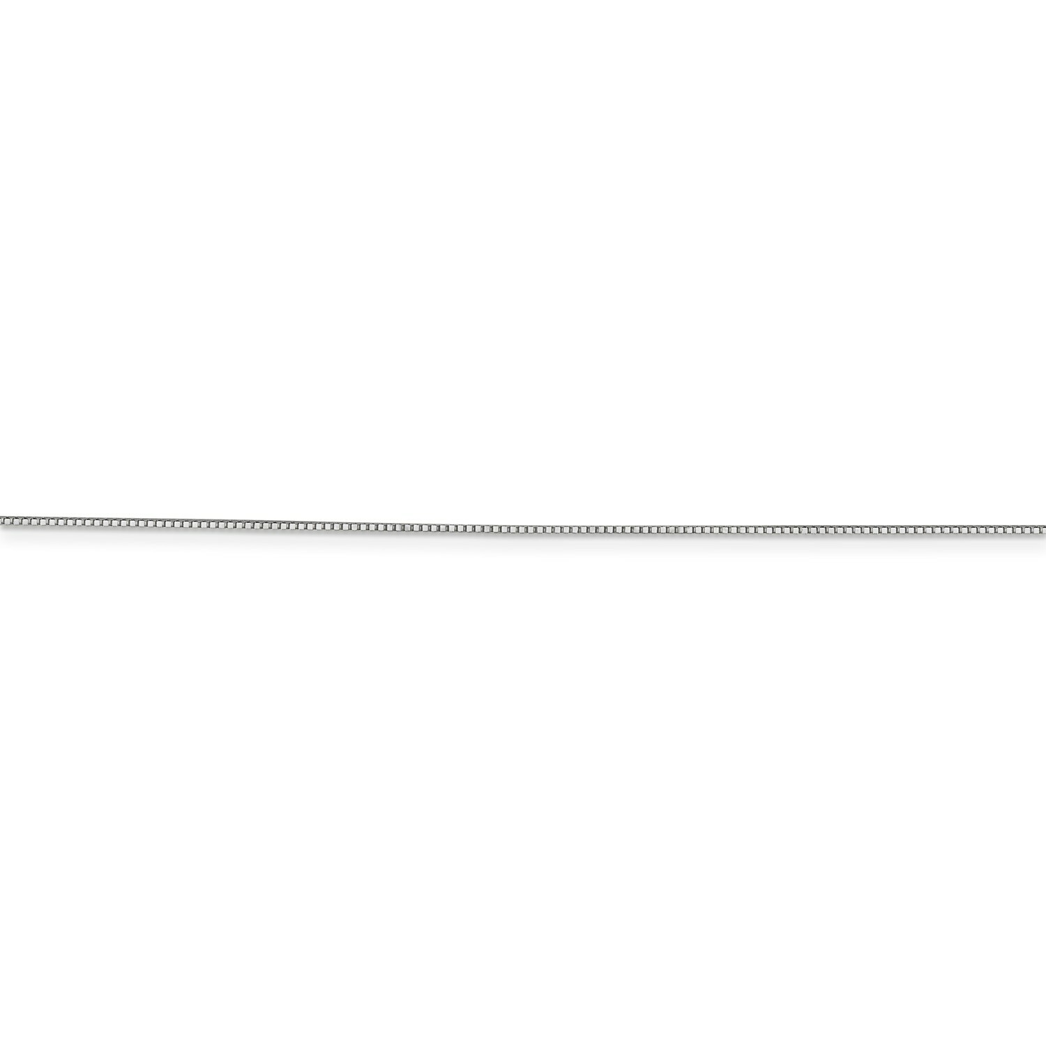 14k White Gold 0.70mm Solid Plain Box Link Chain w/ Spring Ring Clasp 14″ – 30″