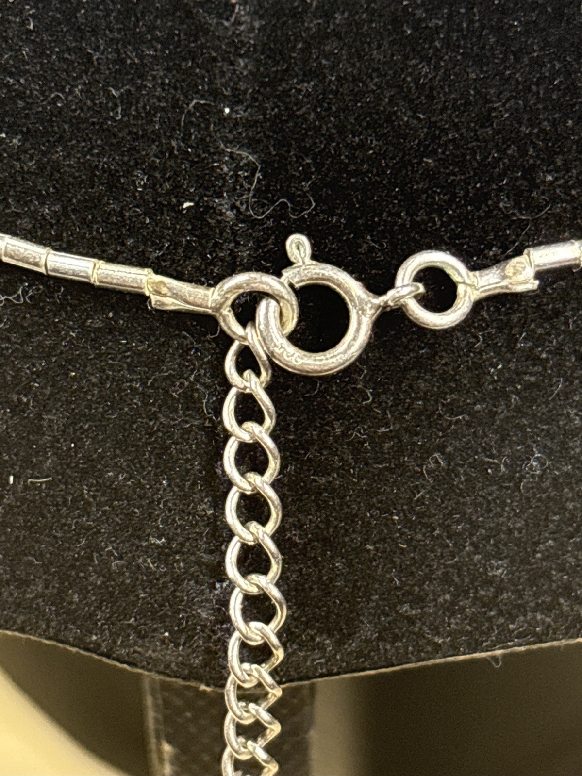 Vintage Sterling Silver Hematite Necklace , Clasp Marked 925