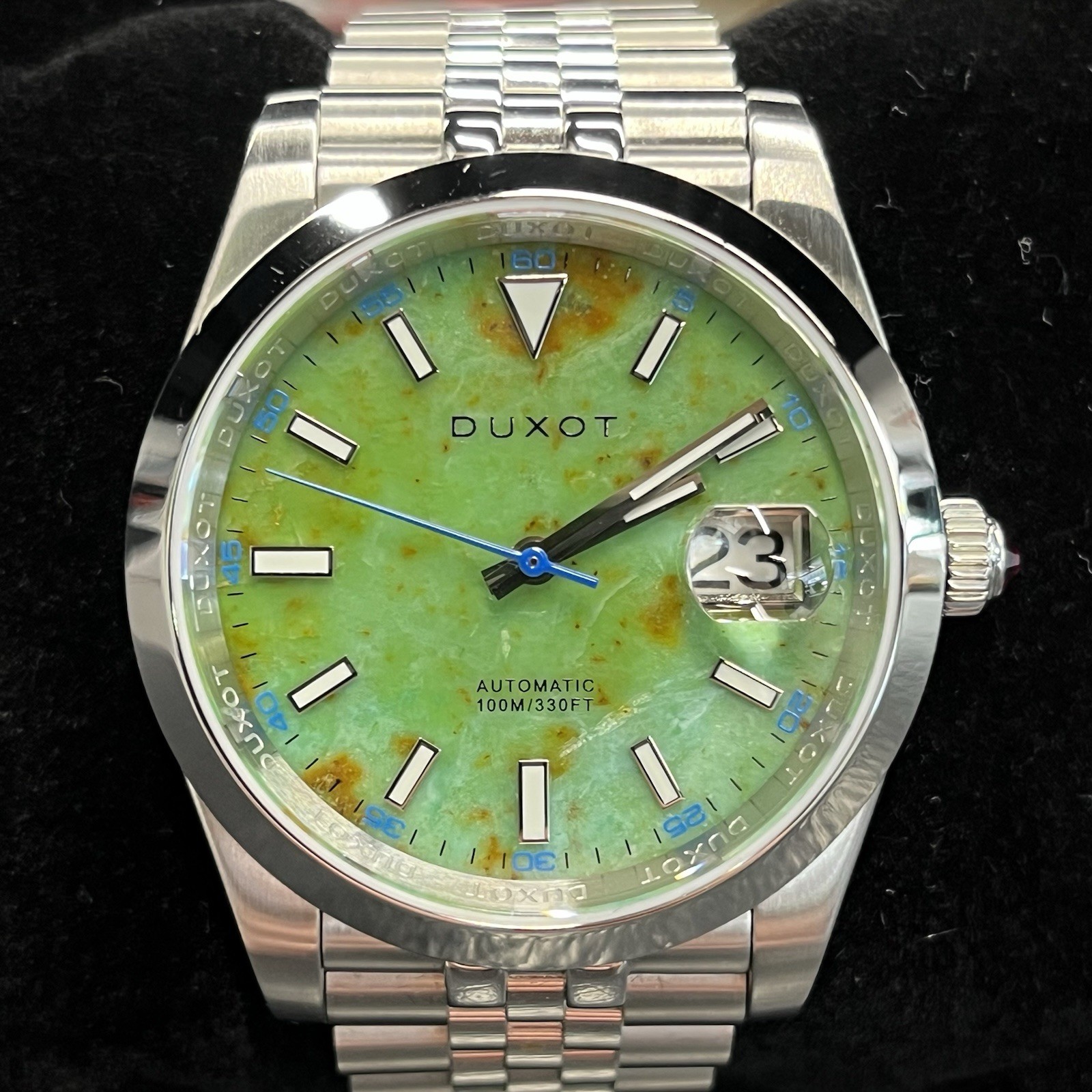 Duxot Vezeto Automatic Limited Edition Lime Green Gemstone Watch DX-2061-55
