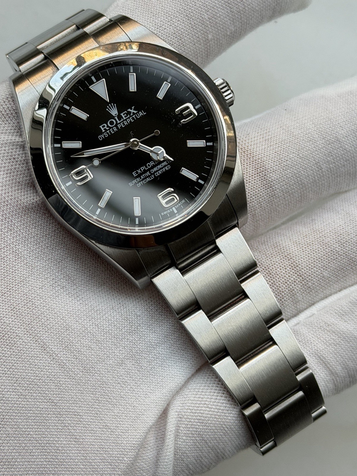 2014 CARD ROLEX EXPLORER I 214270 MK1 BLACK ARABIC STAINLESS STEEL 39MM WATCH