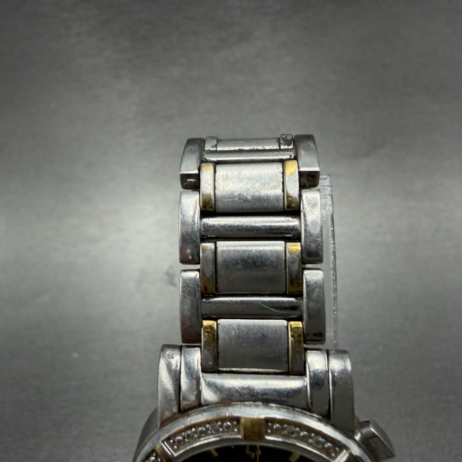 Bulova Chronograph Watch Women 30mm Black Dial Two Tone Date 98W15 New Battery