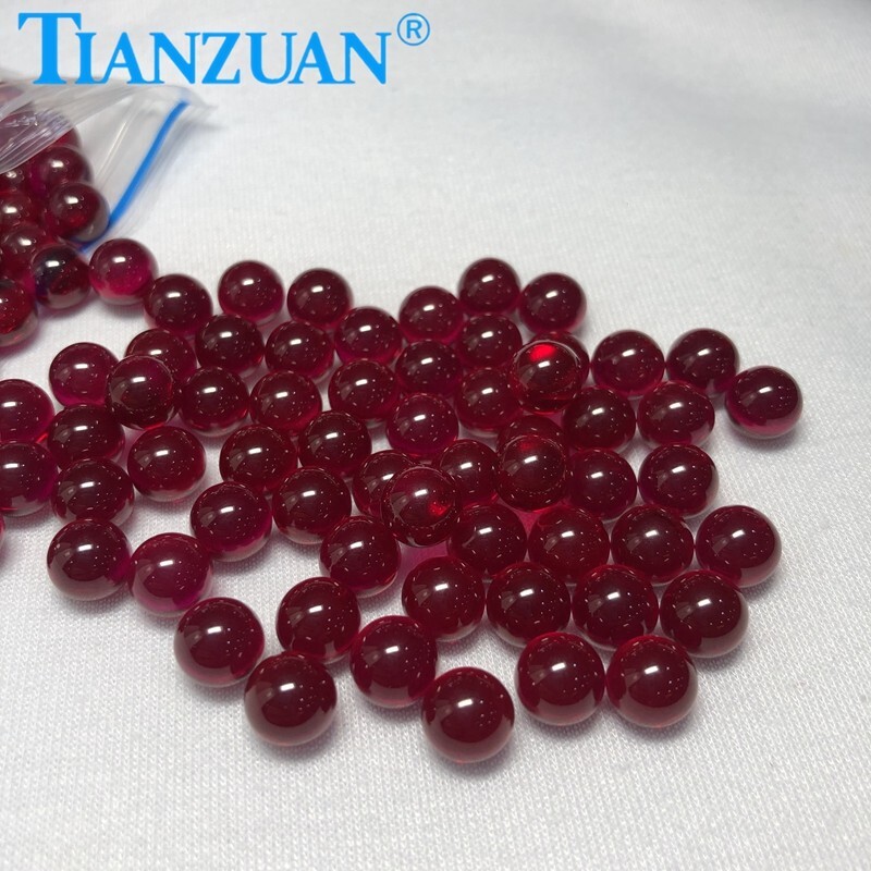 Lab-Crown Round Ruby Ball Gemstones | Multi-Size Loose Beads for Jewelry Making