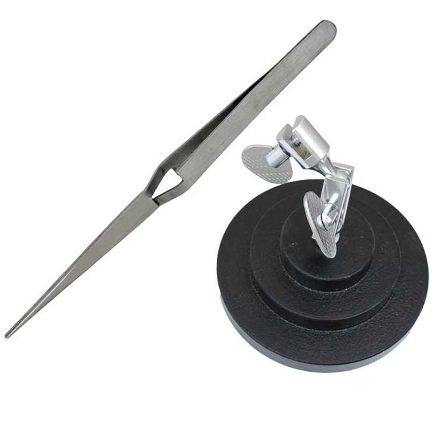 Third Hand Base & Cross Locking Tweezer 3rd Helping Jewelry Soldering Bench Tool