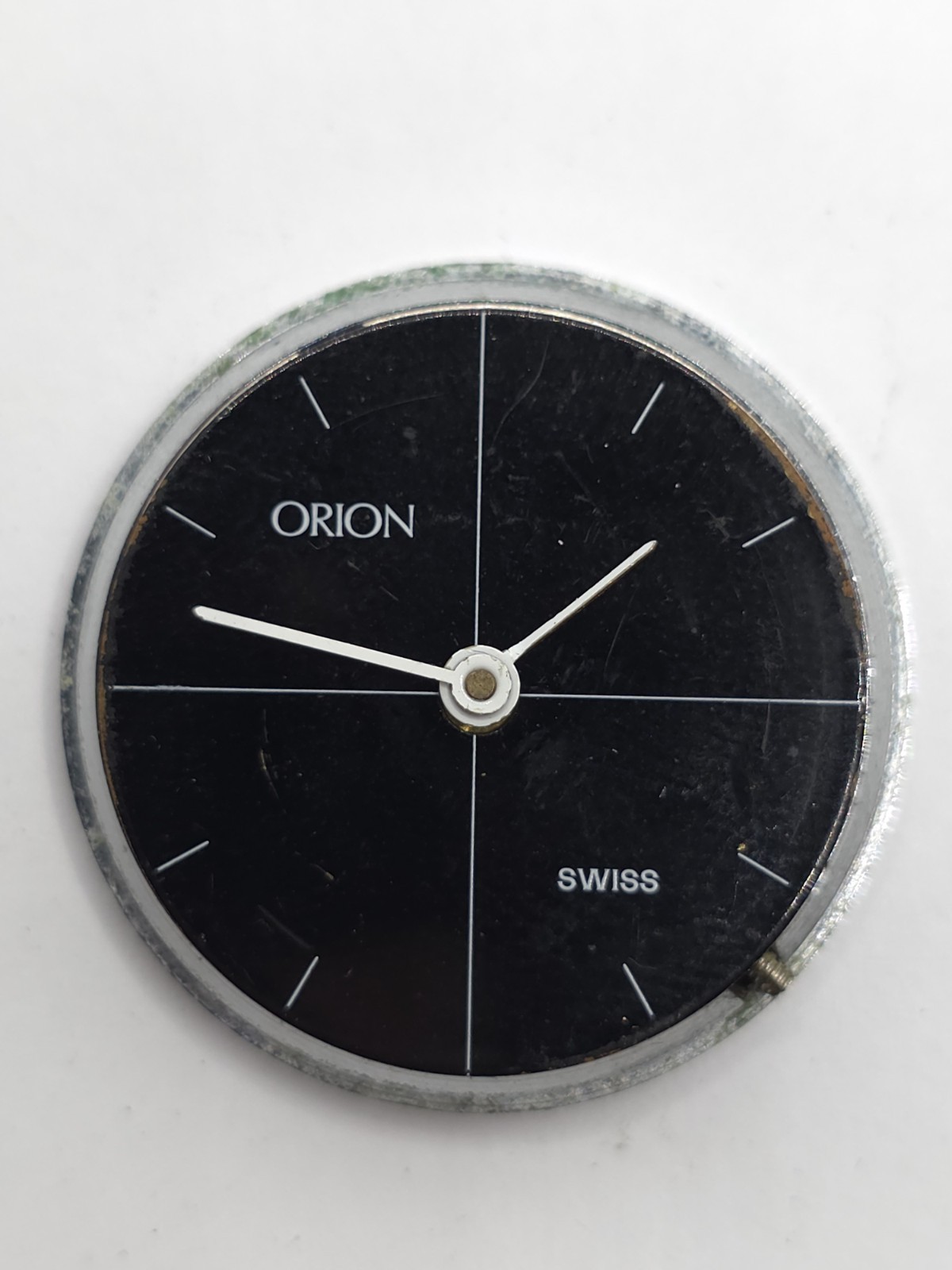 Vintage ORION Watch Movement Cal. BFG 866 Black Dial 2 Hands Main Spring Parts