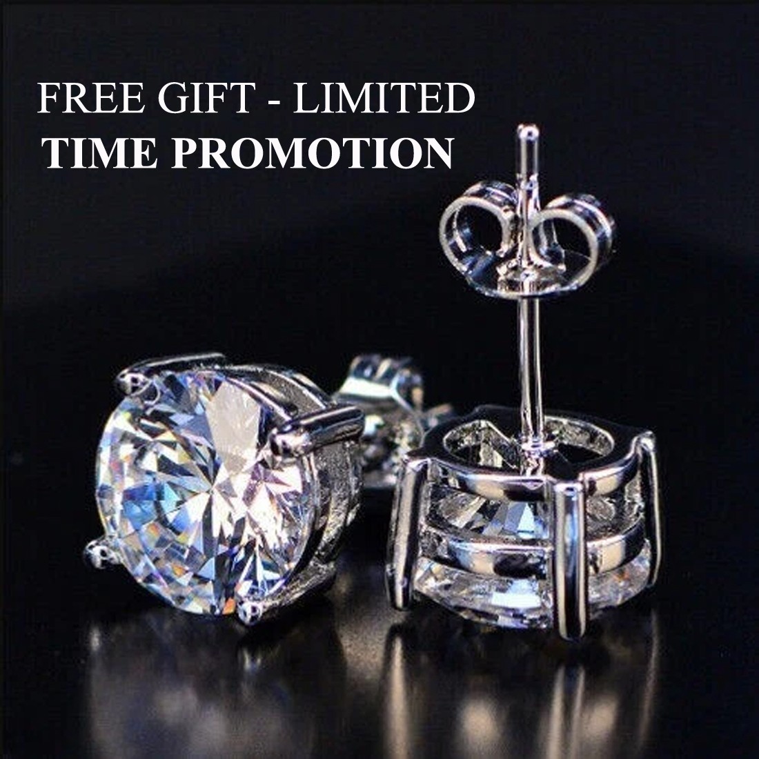 RARE 20.00 Ct White Treated Diamond Solitaire Pendant-FREE Diamond Studs !