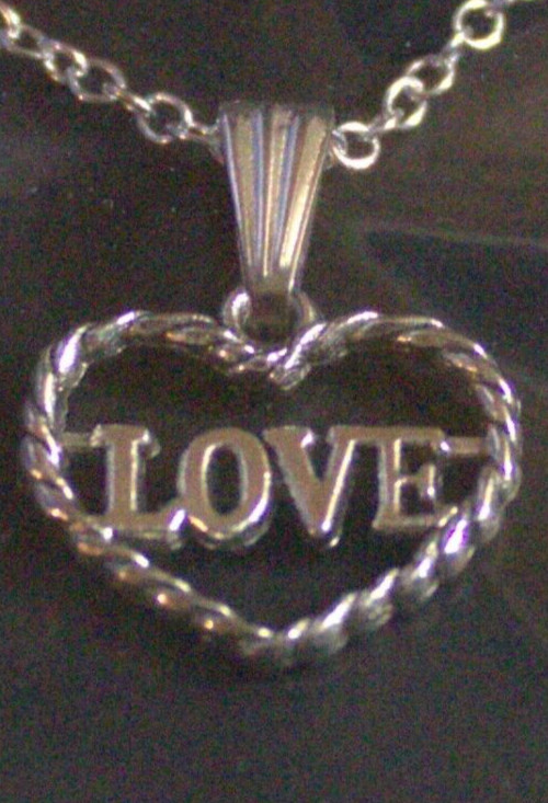 1 Silver Rolo Necklace Rope Cut Heart Love Very Nice Gift For Any Occasion Tasty