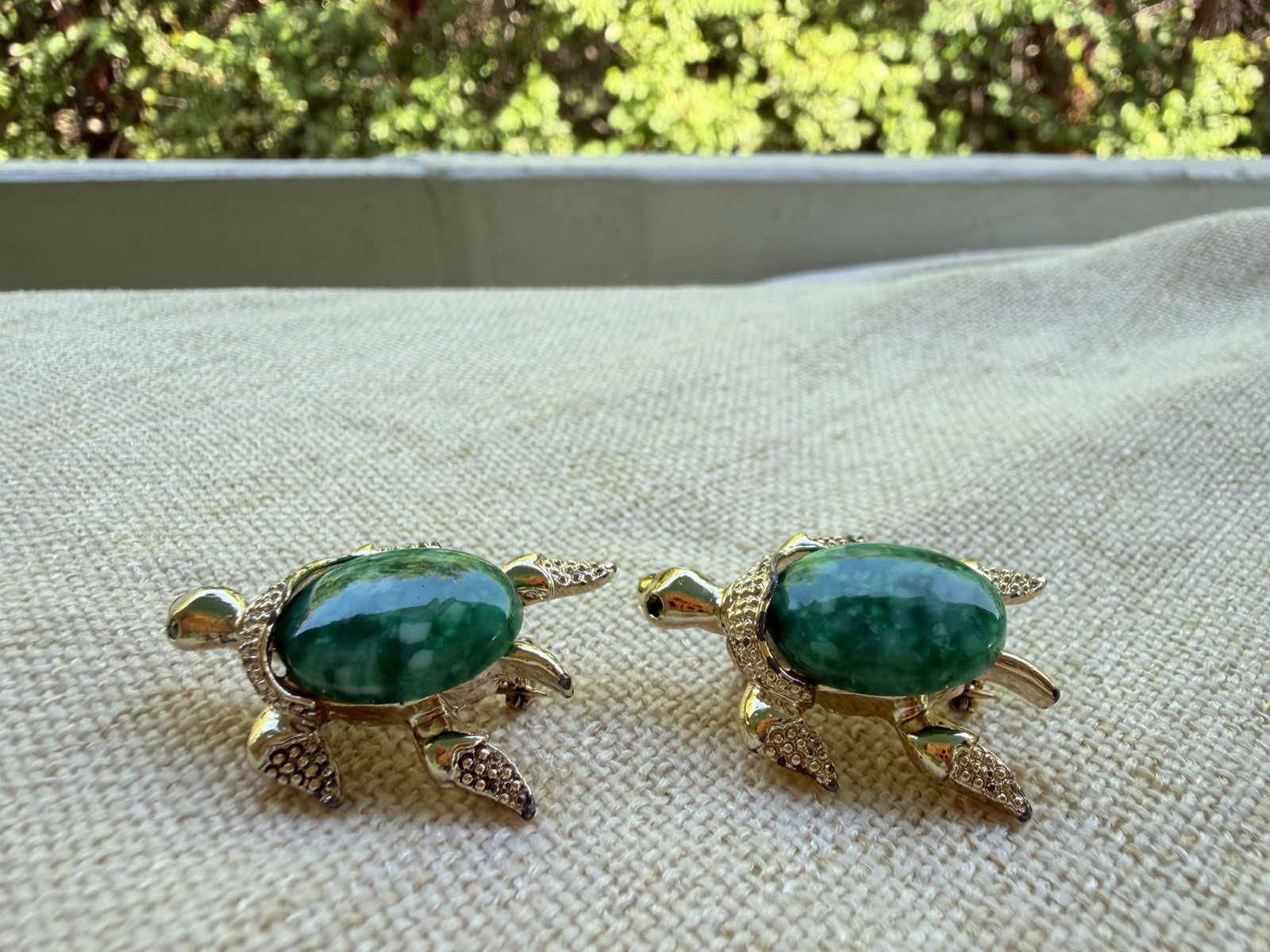 2 Gerry’s Turtle Gold Tone Brooch Back Signed