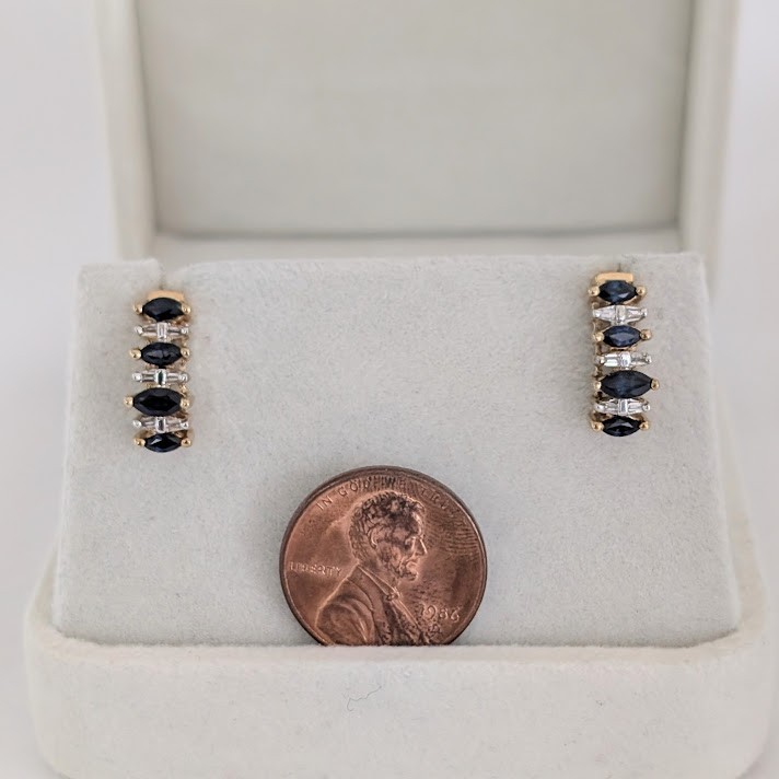 Sapphire & Diamond Earrings 10K 2.9 Grams Retail Price $1399 Make Me An Offer!