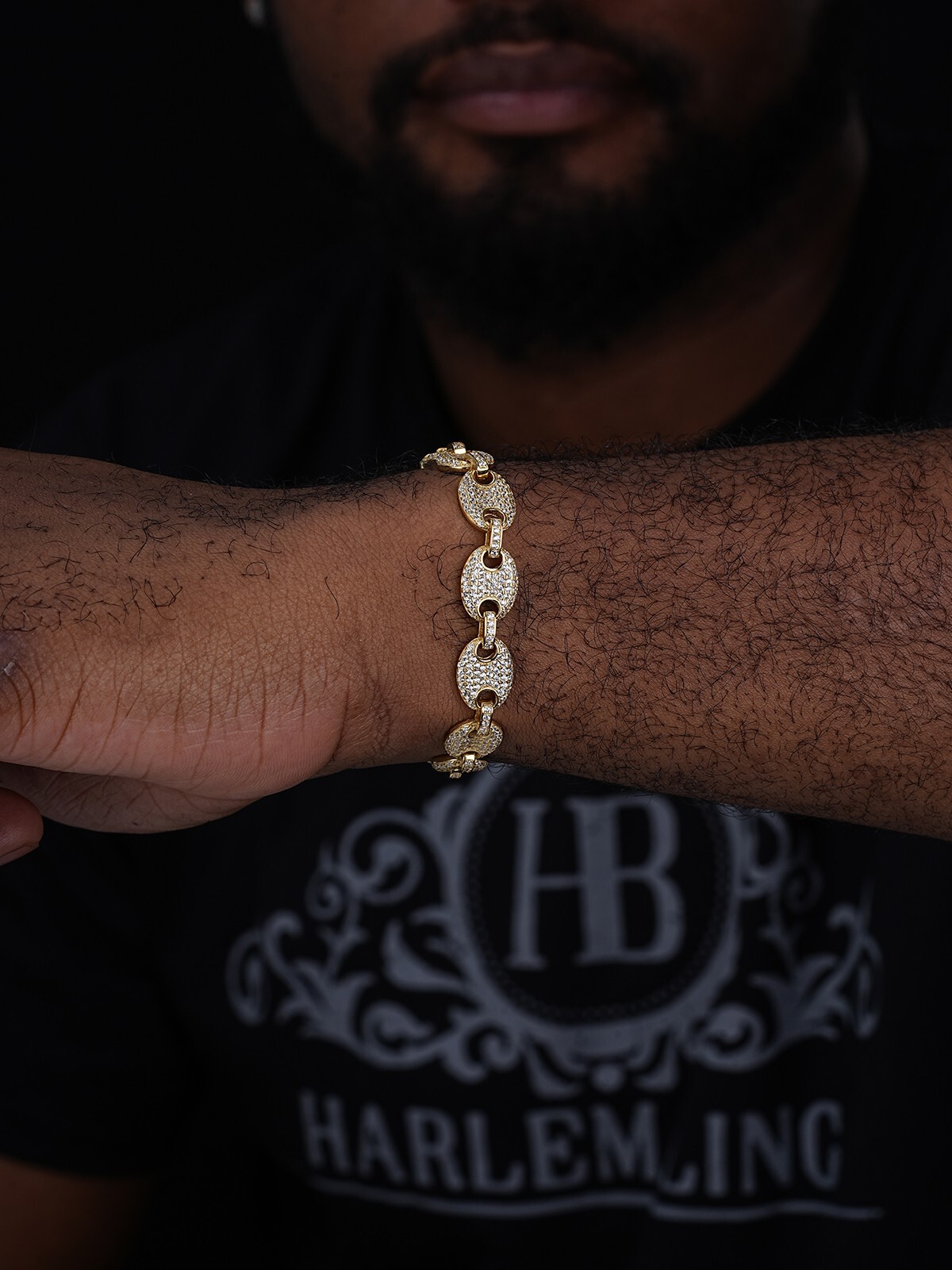 8mm Gucci Link Bracelet 14k Gold Plated Solid 925 Sterling Silver CZ Mariner ICY