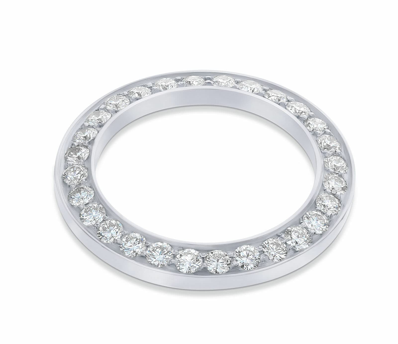 LADIES 2CT BEAD SET 18KW MOISSANITE BEZEL COMPATIBLE WITH ROLEX