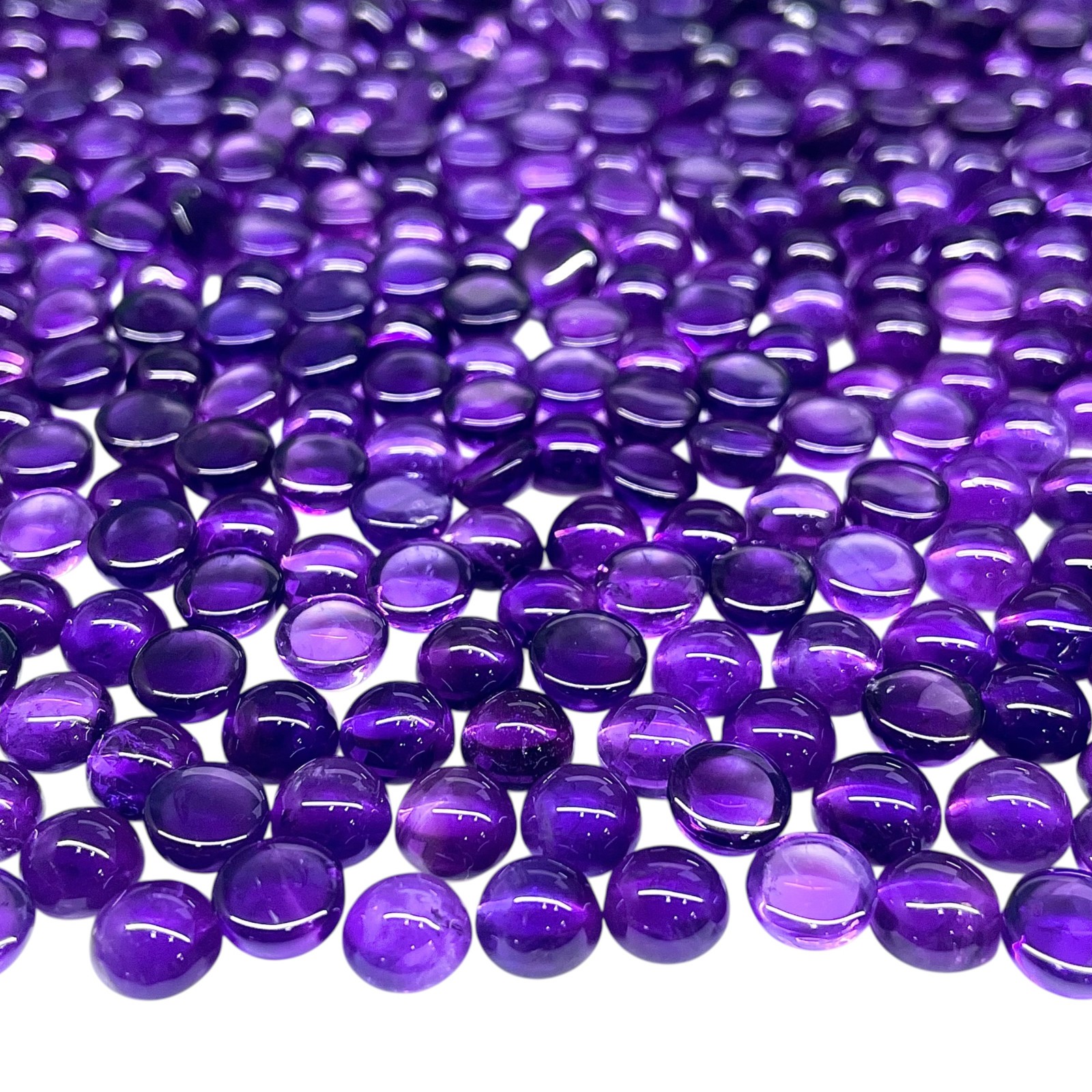 80 Pcs Natural Amethyst 7mm Round Cabochon Rich Purple Loose Gemstones Lot