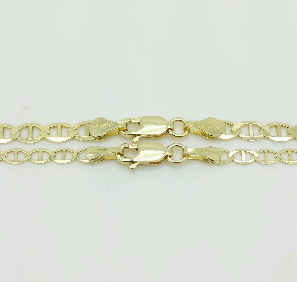 14k Solid Yellow Gold Mariner Anchor Chain Bracelet 7″ 8″ 8.5″