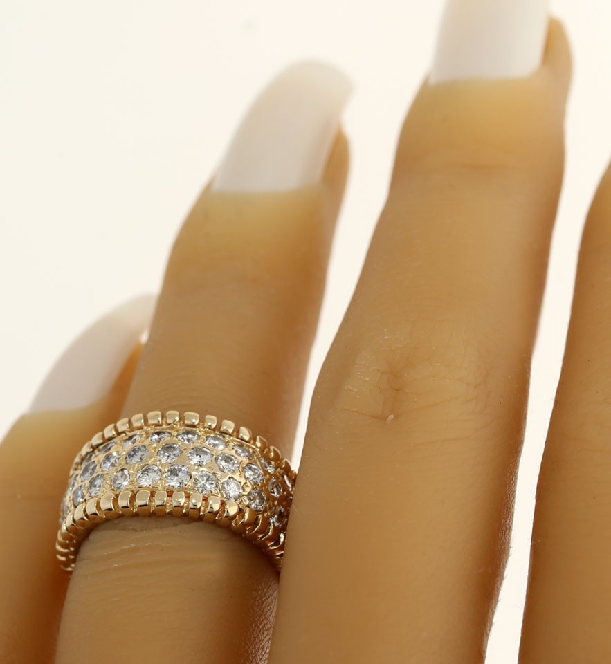 Natural Diamond Anniversary Wedding Band Ring 1.05CT 14K Yellow Gold 10.3MM Sz 5