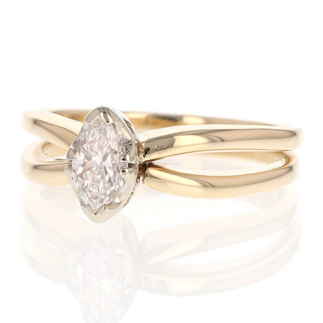 .31ct Marquise Cut Diamond Split Shank Engagement Ring 14k Yellow Gold Size 5