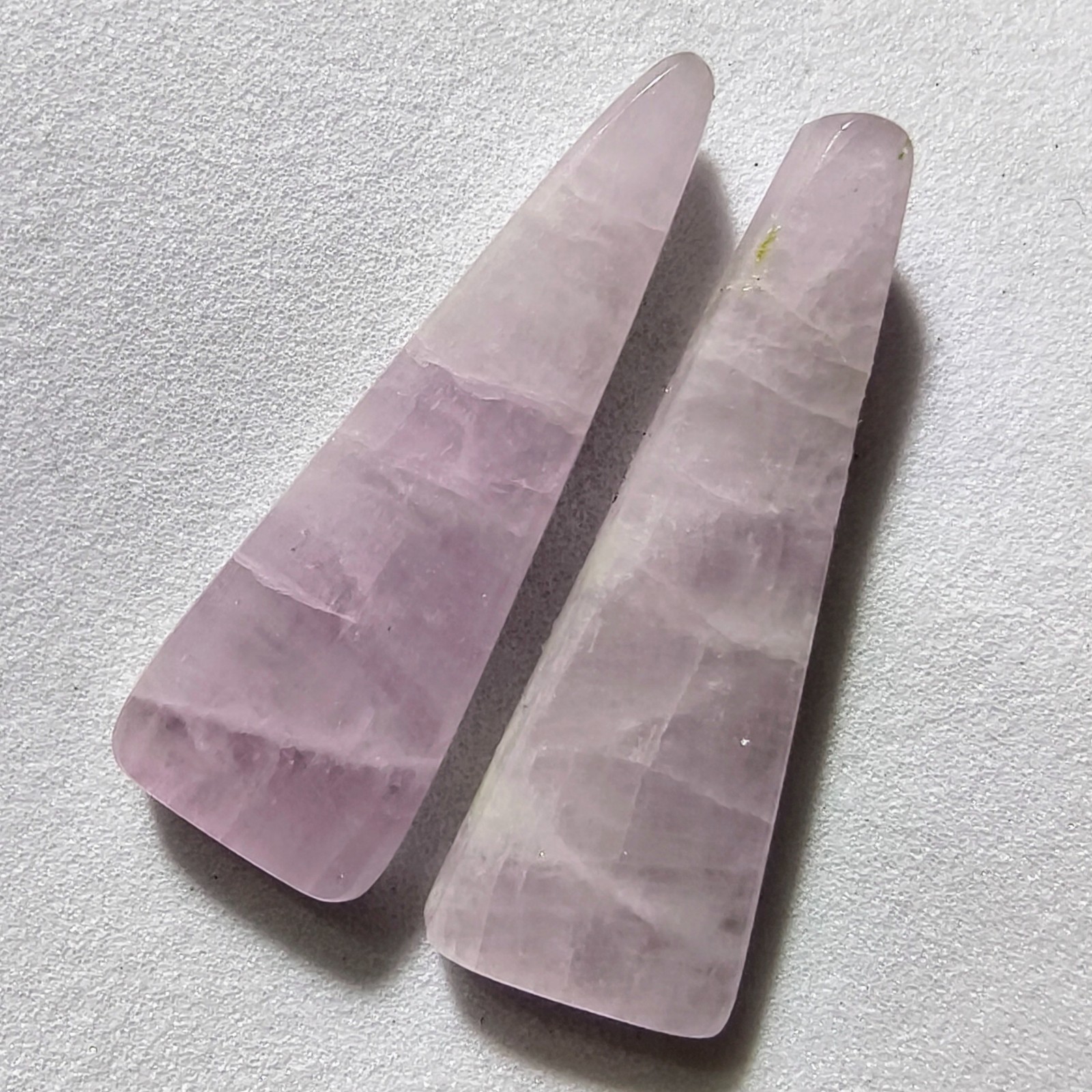 22 Cts Natural Kunzite Match Pair Cabochon Gemstone For Earrings 31 X 10.8 MM