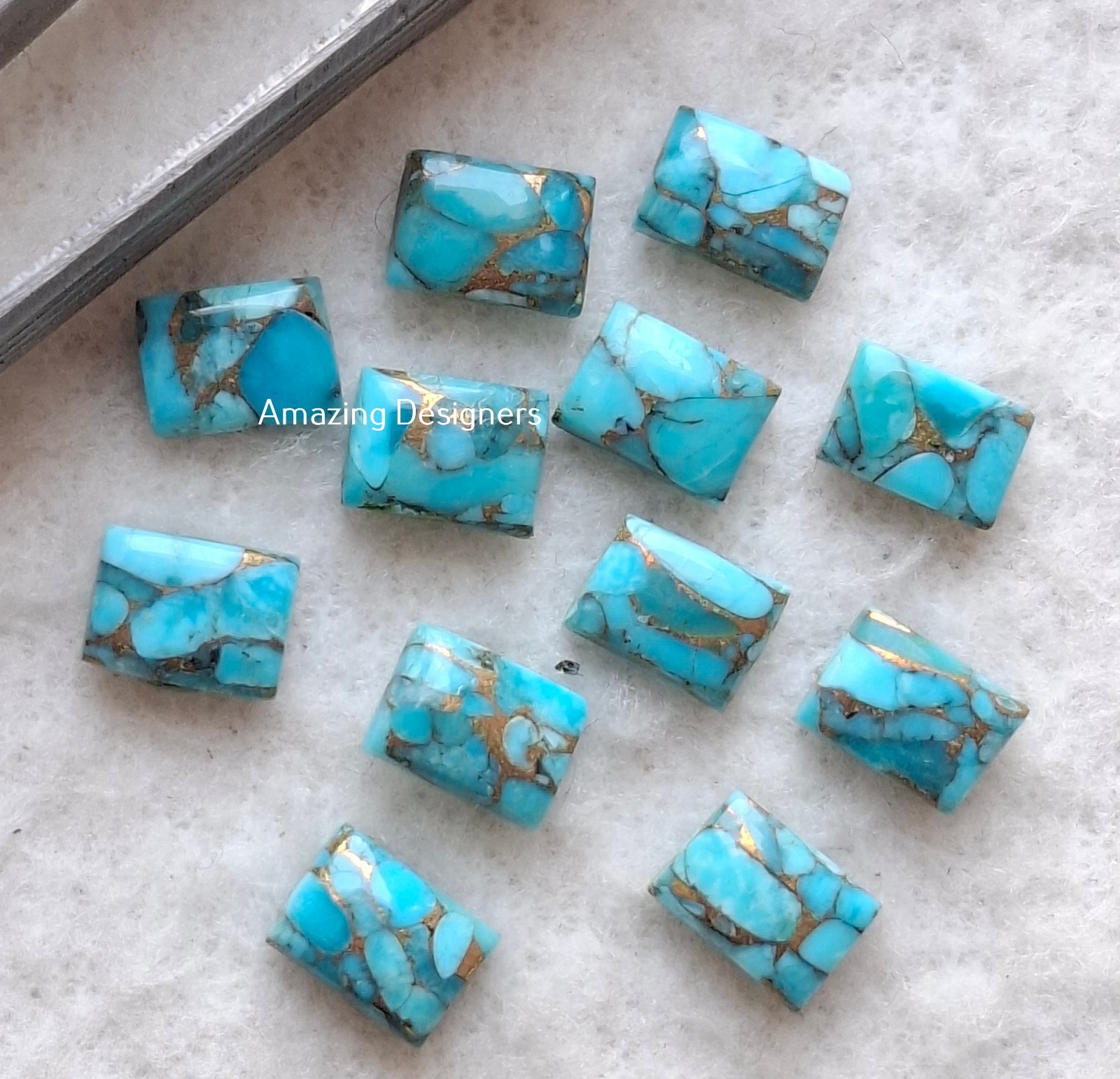 Natural Blue Copper Turquoise Rectangle Cabochon 6x8mm to 20x25mm Loose Gemstone