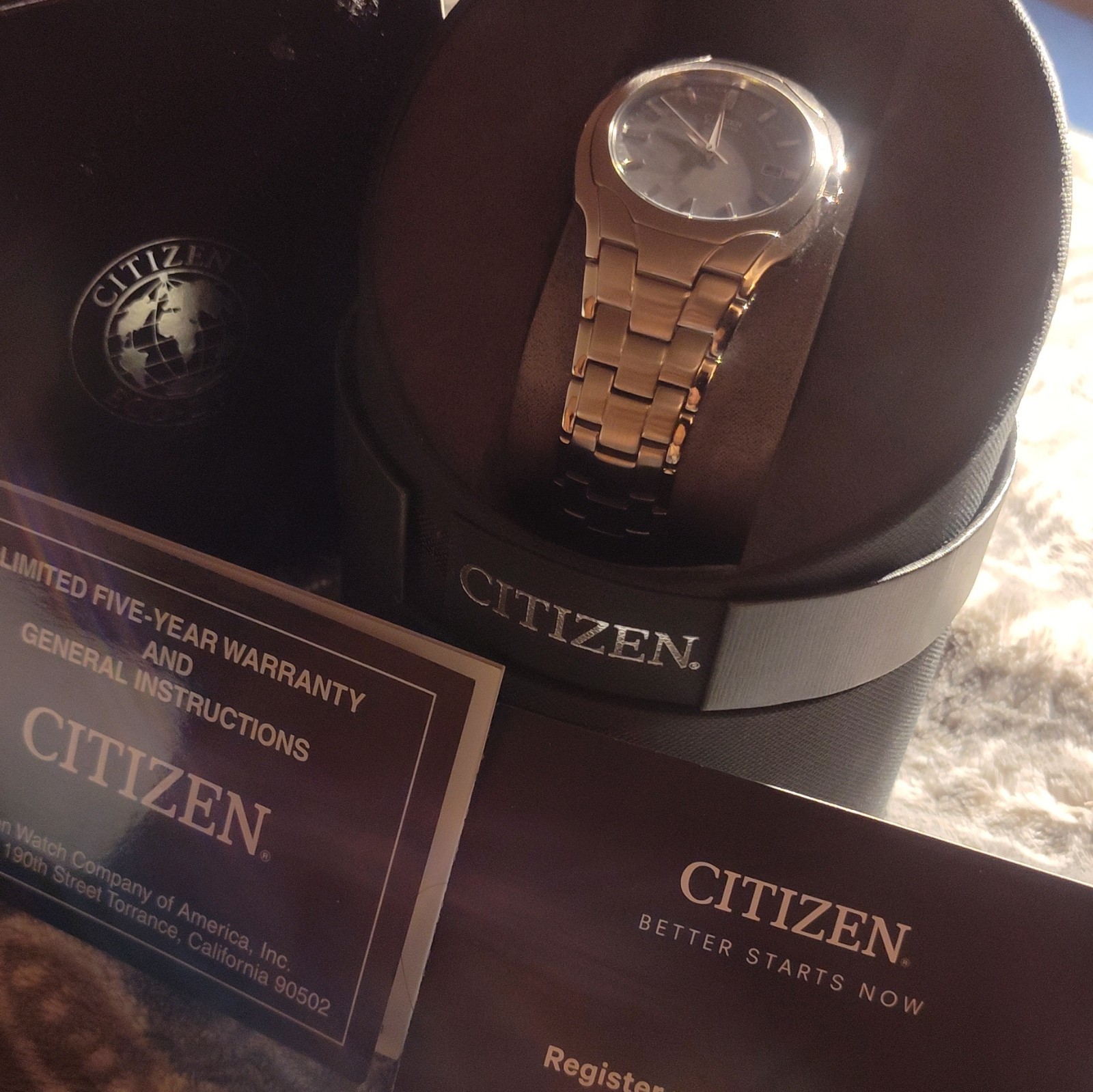 Citizen Men’s Quartz Analog Gold Stainless Steel Watch w/ Box Papers Manual