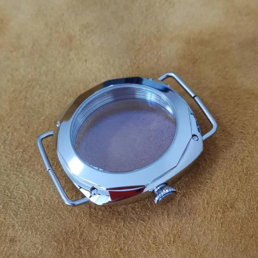 45mm 316 Steel 18K Gold Plated Watch Case For ETA6497/6498 ST3600/3621 Movement