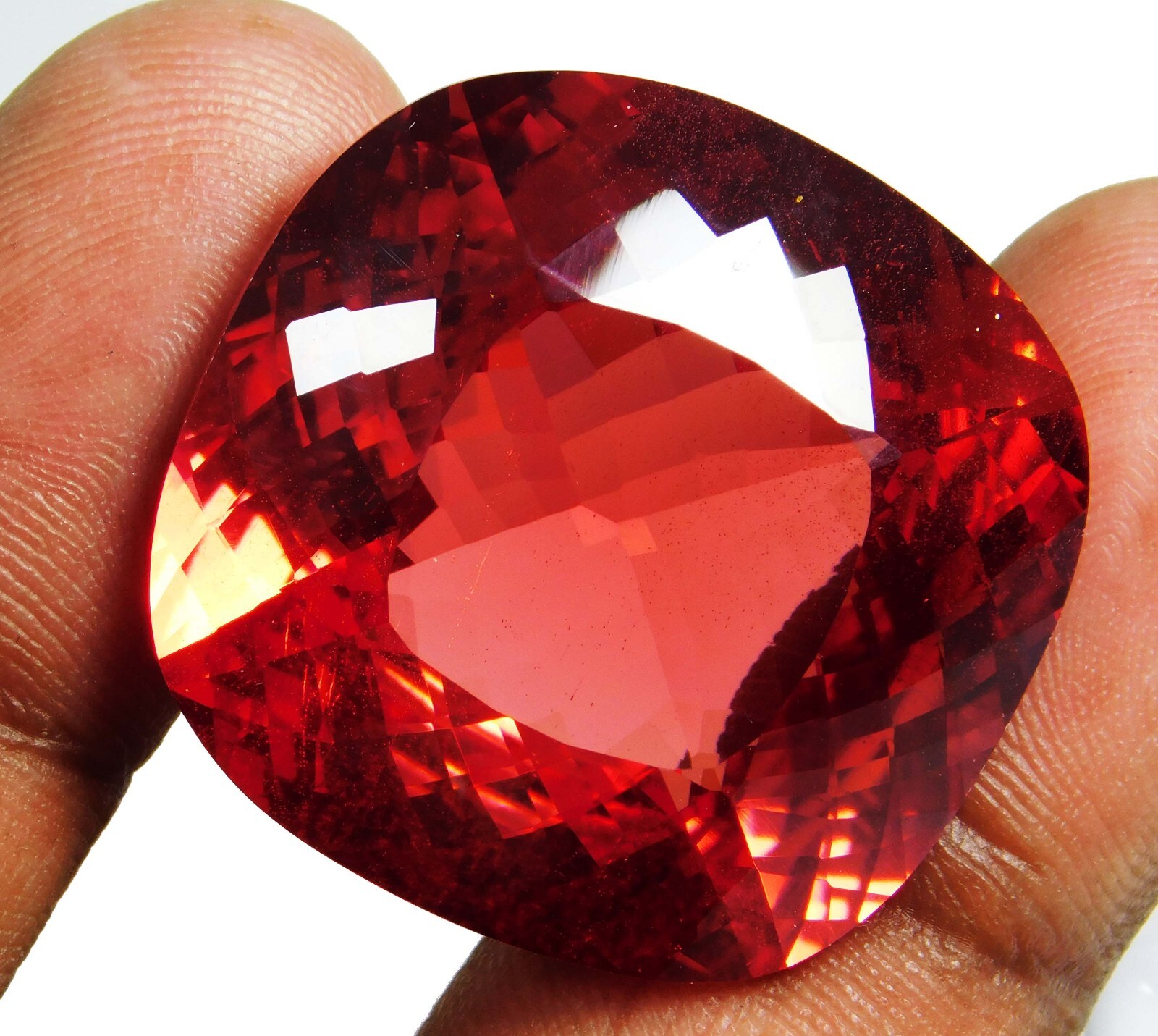 CERTIFIED PREMIUM QUALITY NATURAL SAPPHIRE ORANGISH RED 97.70 Ct CUSHION SHAPE