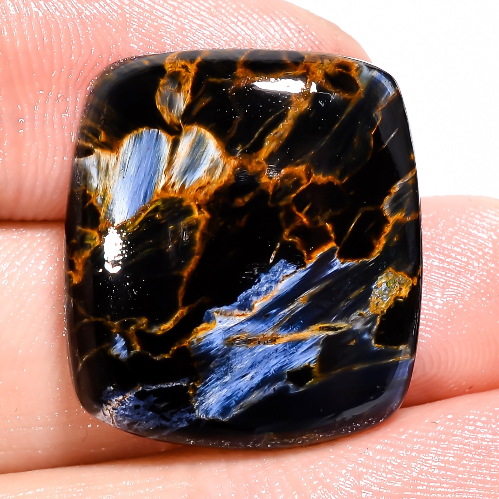 27.40Cts A++ Natural Pietersite Cushion Cabochon 20x23x6mm , Pietersite Gemstone